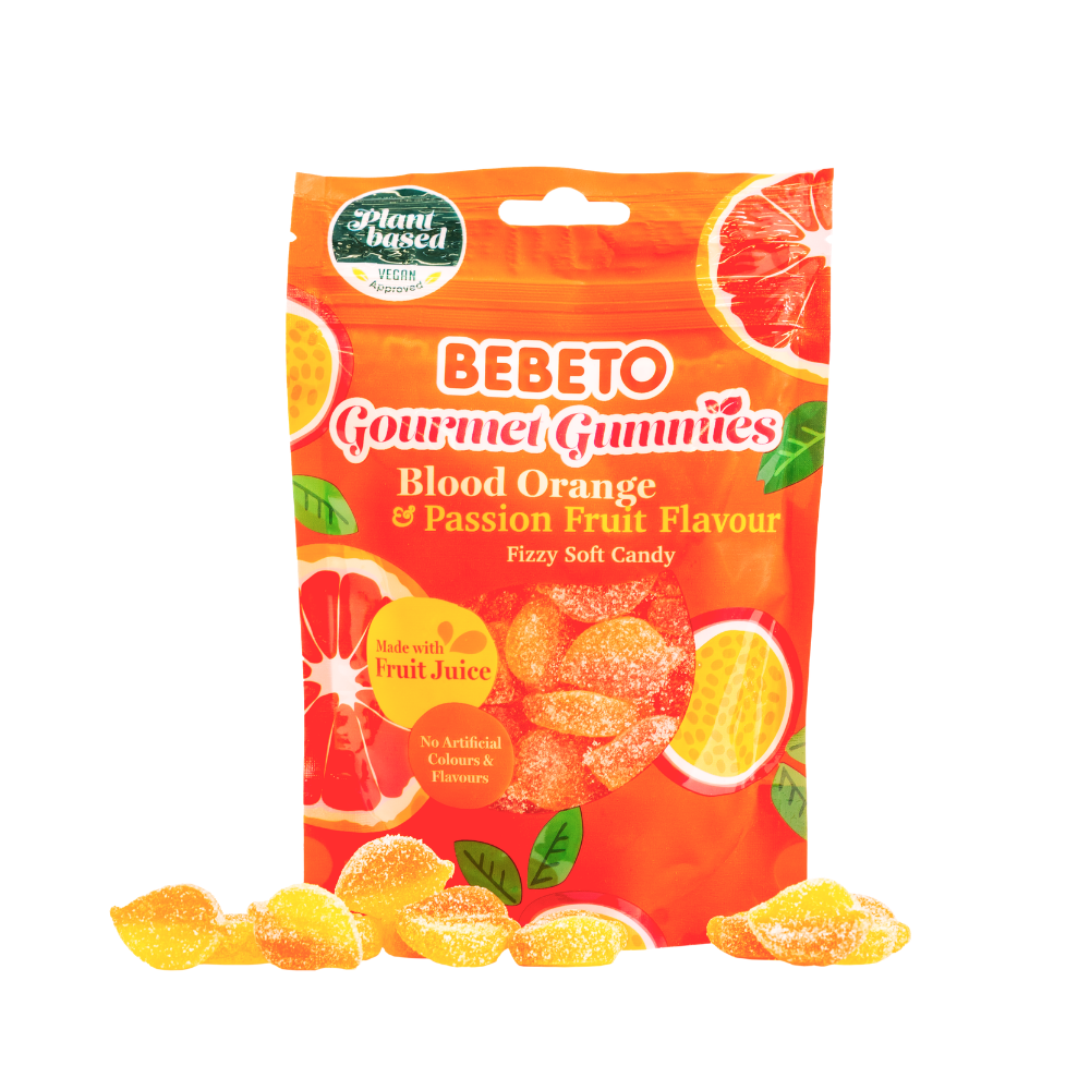 BEBETO WILD BLOOD ORANGE & PASSIONFRUIT GOURMET GUMMIES 140G X 10