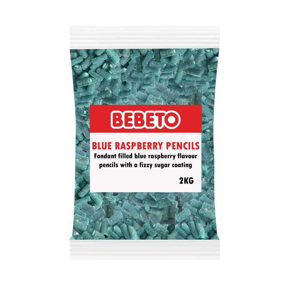 BEBETO FIZZY BLUE RASPBERRY PENCILS 2KGx6