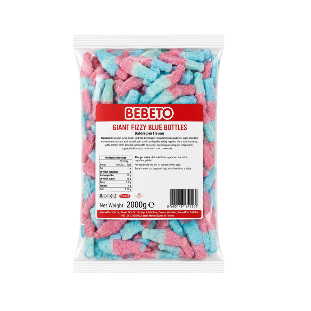 BEBETO GIANT FIZZY BLUE BOTTLES 2KGX6