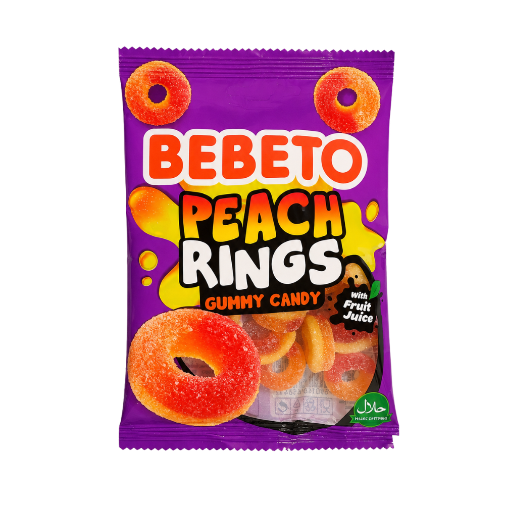 BEBETO PEACH RINGS 80G X12