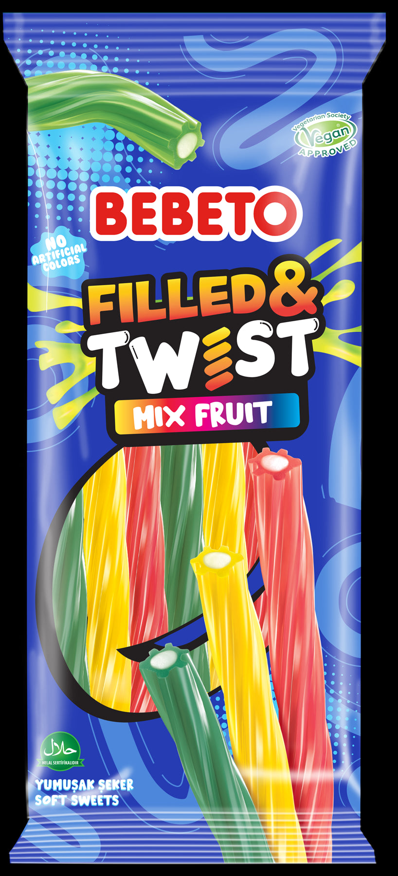 BEBETO FRUIT TWISTS WACKY STICK PENCILS 180G X 12