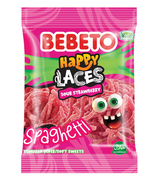 SOUR STRAWBERRY SPAGHETTI HAPPY LACES