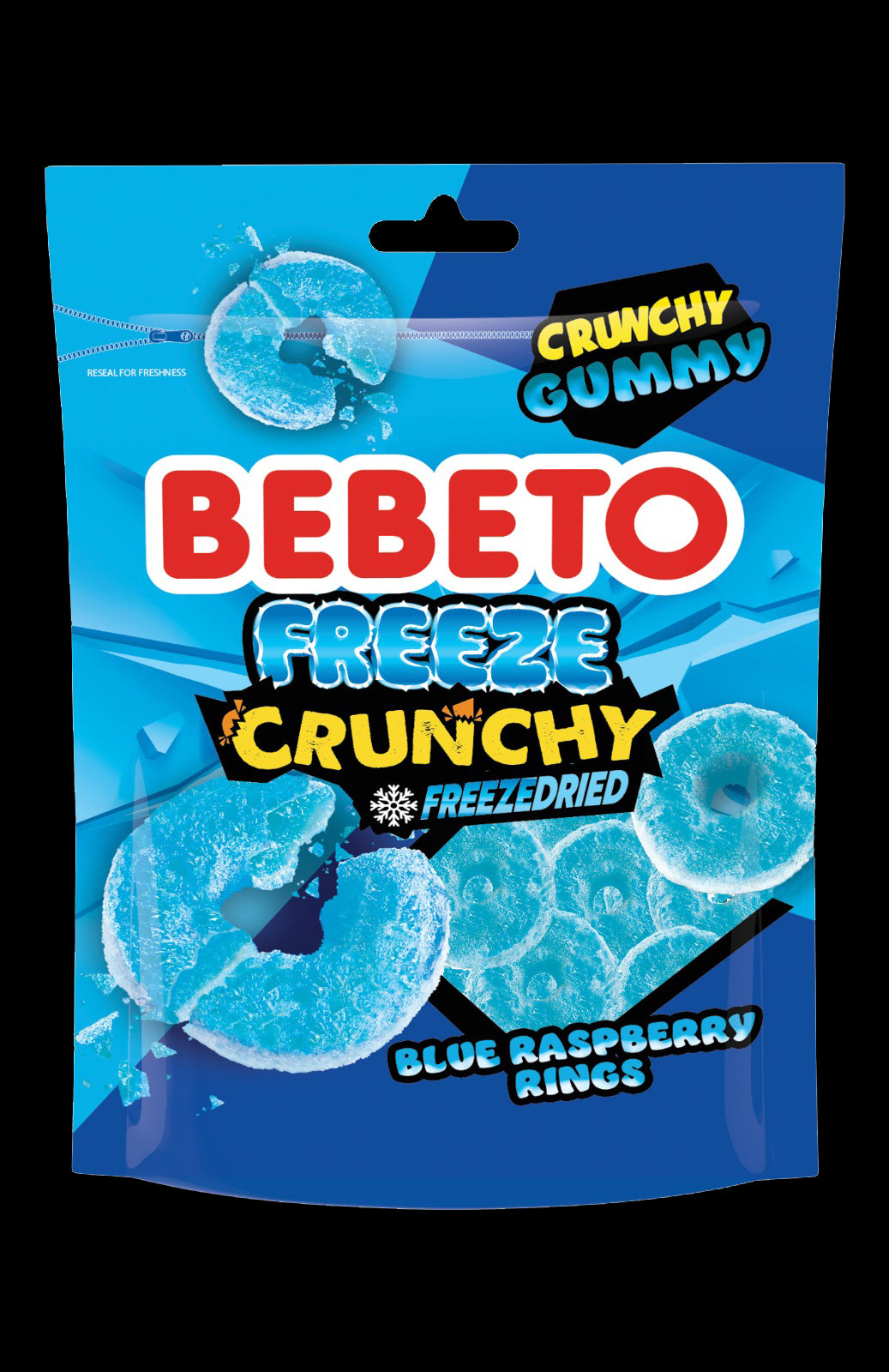 BEBETO FREEZE DRIED BLUE RASPBERRY RINGS 35G