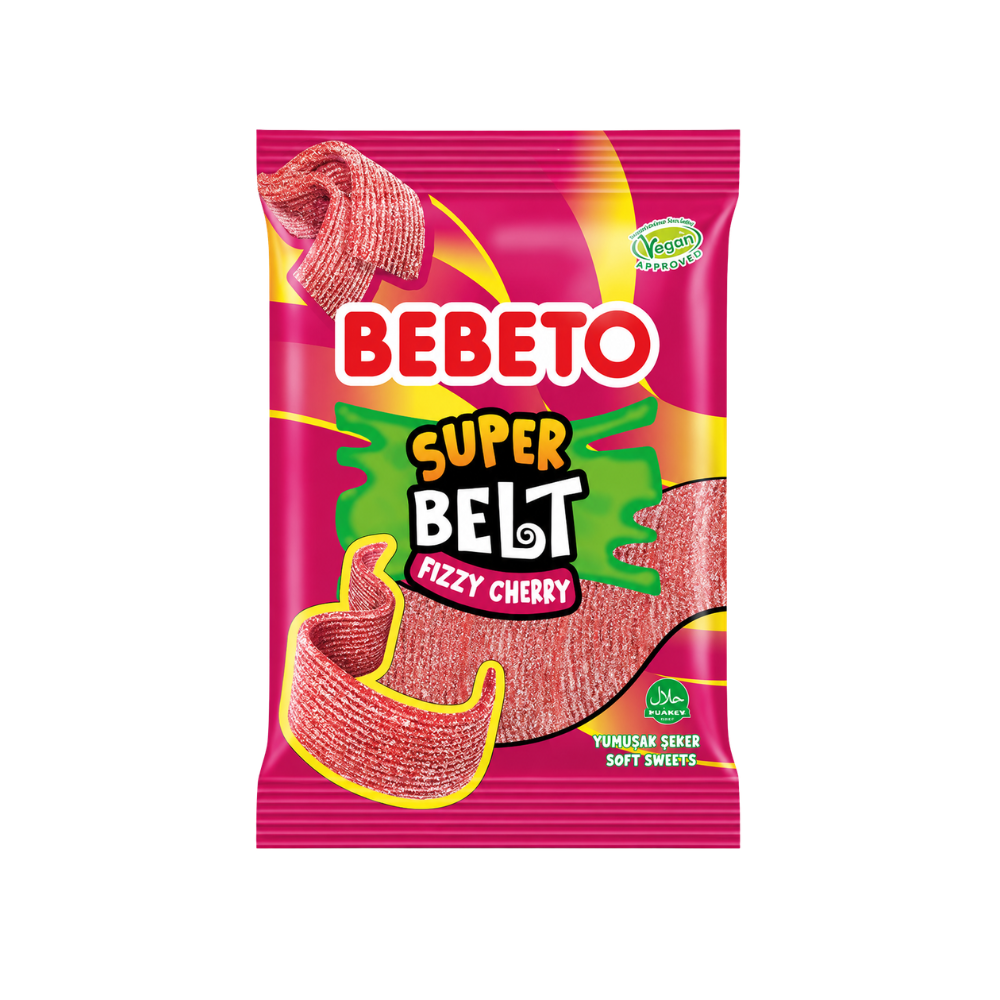 Bebeto Super Belt Fizzy Cherry 135g x 12 PMP