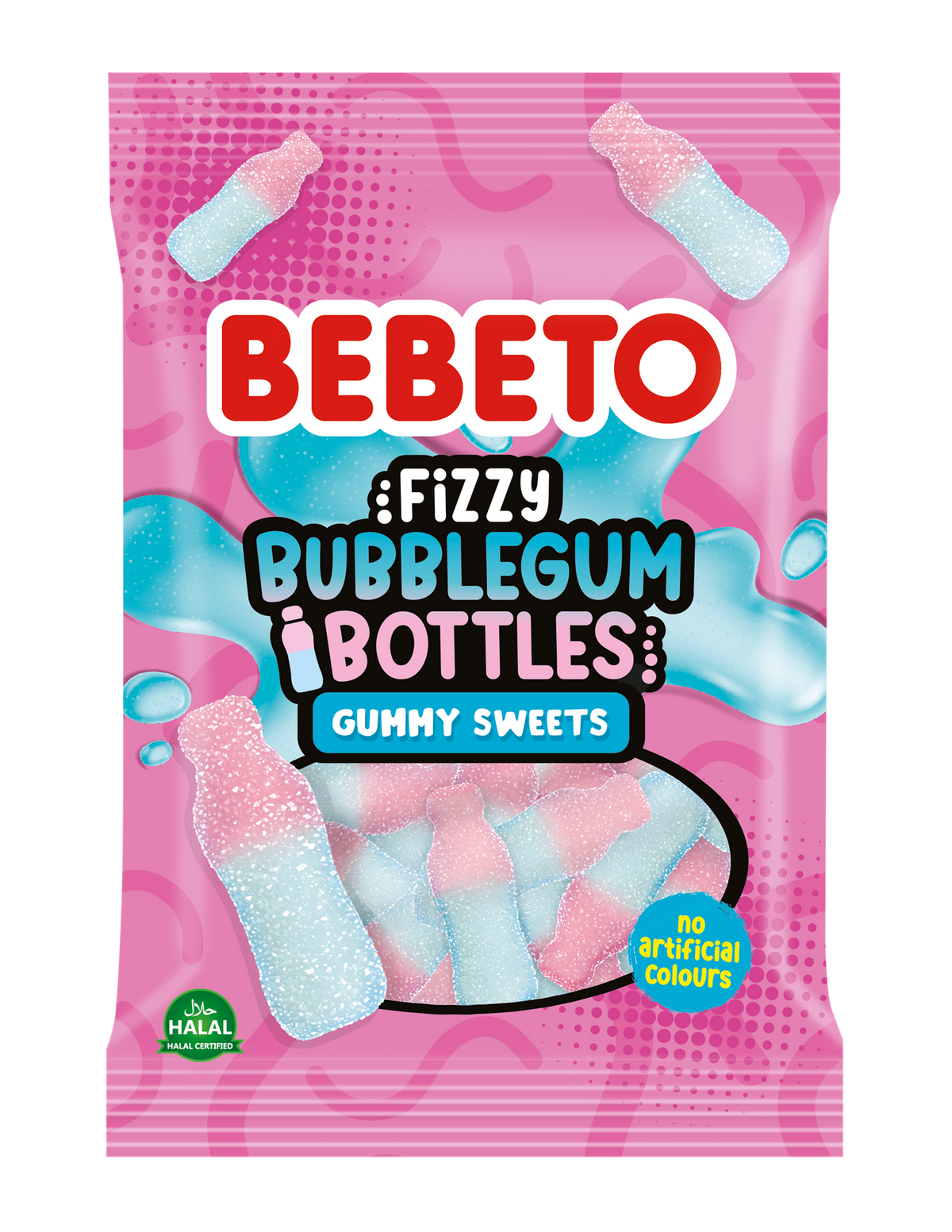 Bebeto Fizzy Bubblegum Bottles 150g X 10