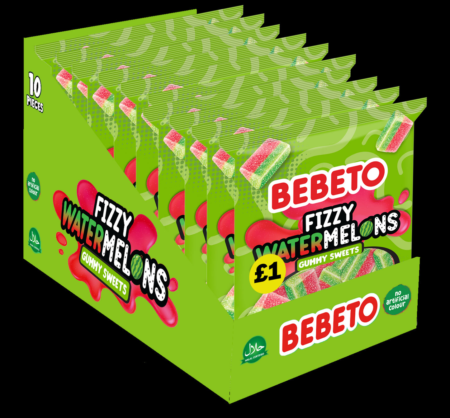 BEBETO FIZZY WATERMELONS 150G (PMP) X 10