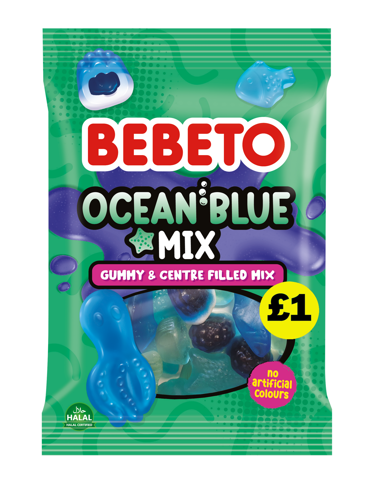 Bebeto Blue Ocean Gummy & Crentre Filled Mix PMP 130g x 10