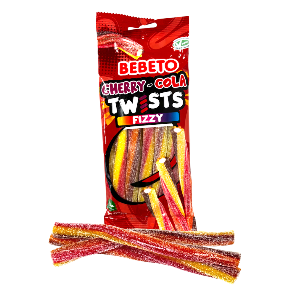 Bebeto Fizzy Cherry Cola Twists  180g x 12