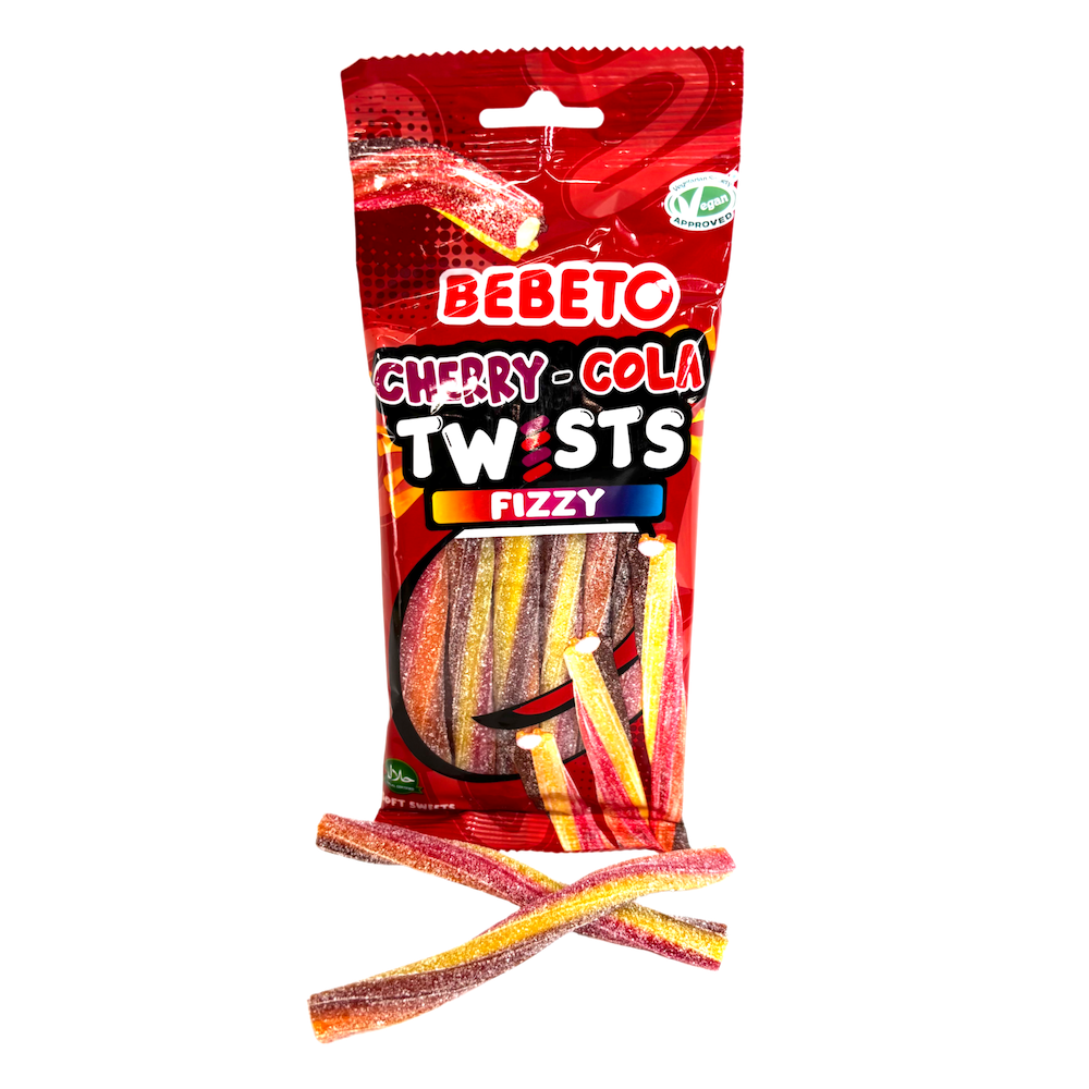 Bebeto Fizzy Cherry Cola Twists  180g x 12