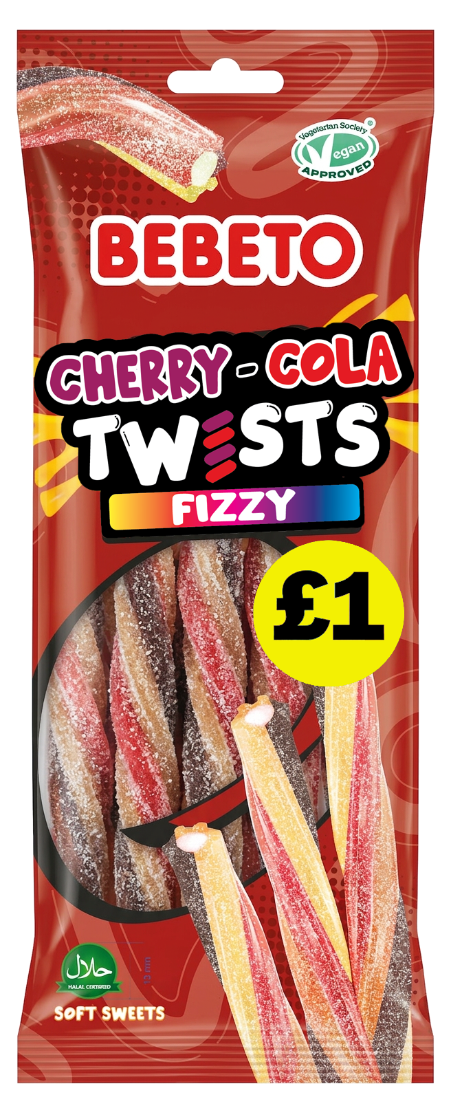 Fizzy Cherry Cola Twists PMP 140g x12