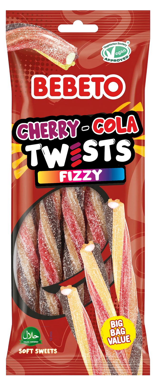 Bebeto Fizzy Cherry Cola Twists  180g x 12
