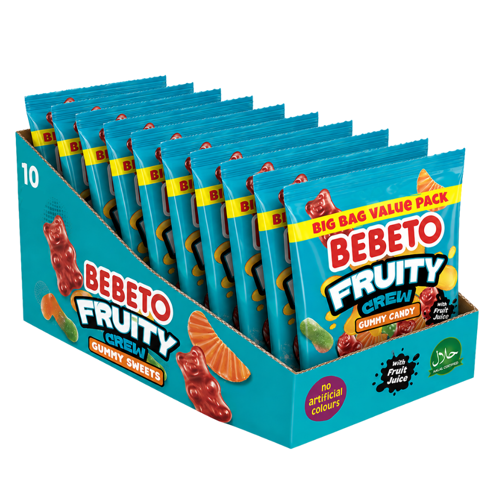 Bebeto Fruity Crew Gummy Sweets 200G X 10