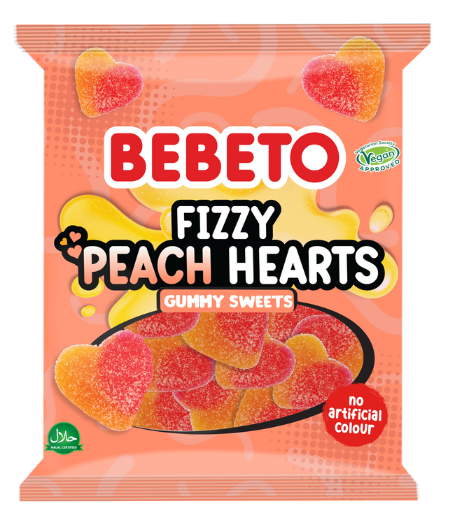 FIZZY PEACH HEARTS (VEGAN)