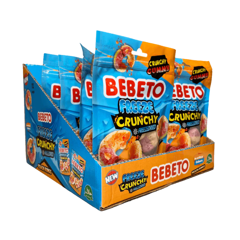 BEBETO FREEZE DRIED PEACH RINGS X 35G x 12