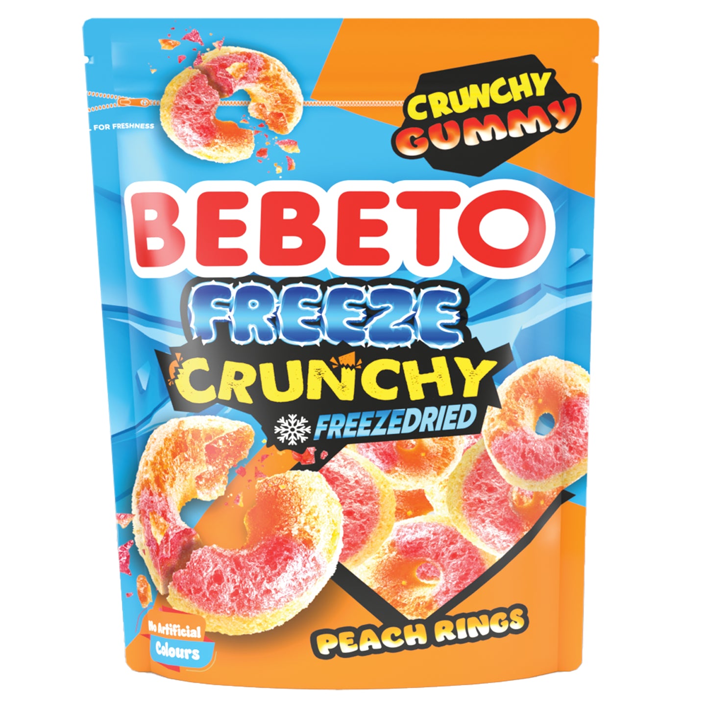 BEBETO FREEZE DRIED PEACH RINGS X 35G x 12