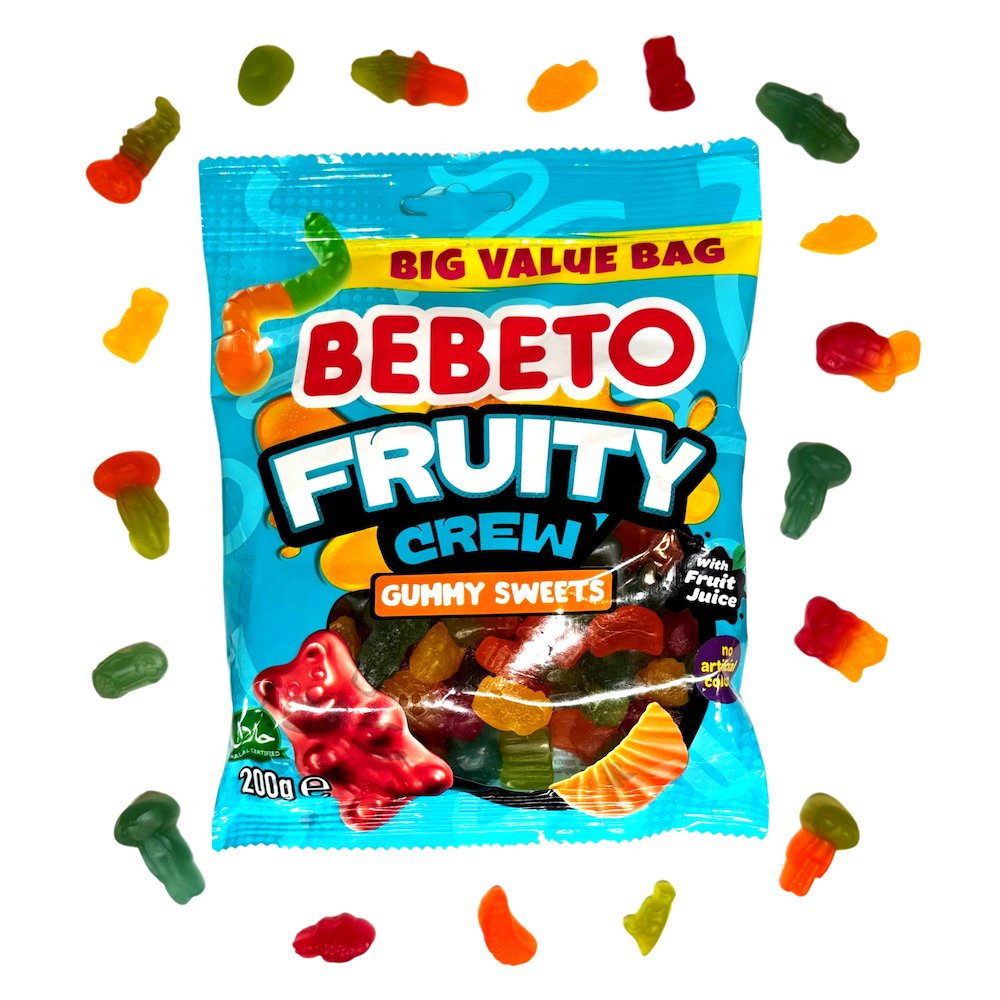 Bebeto Fruity Crew Gummy Sweets 200G X 10