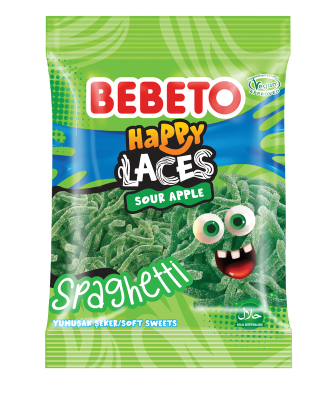 SOUR APPLE SPAGHETTI HAPPY LACES
