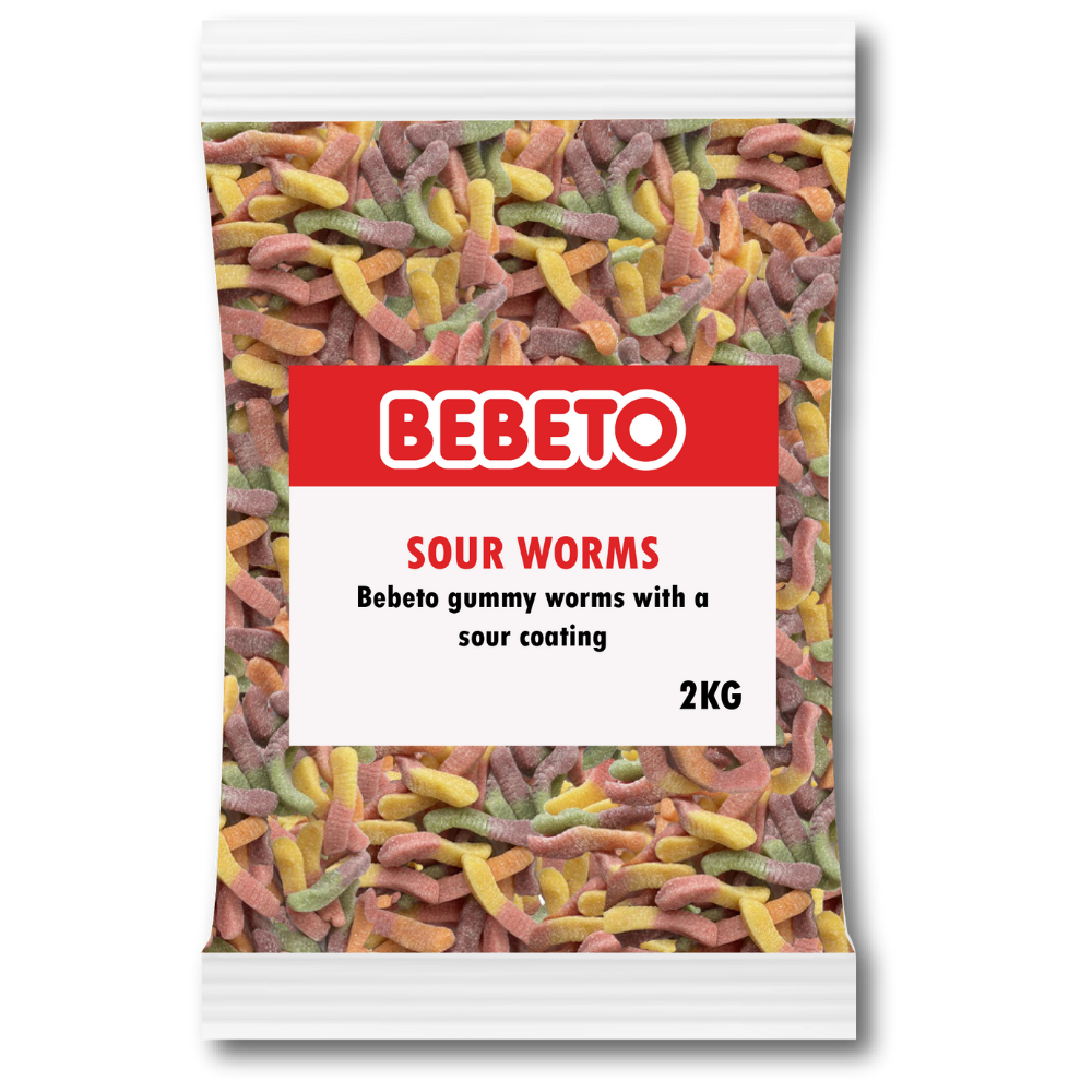 SOUR WORMS FIZZY GUMMY 2KG