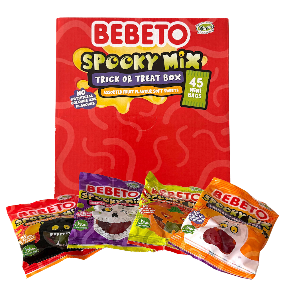 Bebeto Spooky Mix Multi Pack Halloween Trick Or Treat Gummy Sweets Box 675G X 4