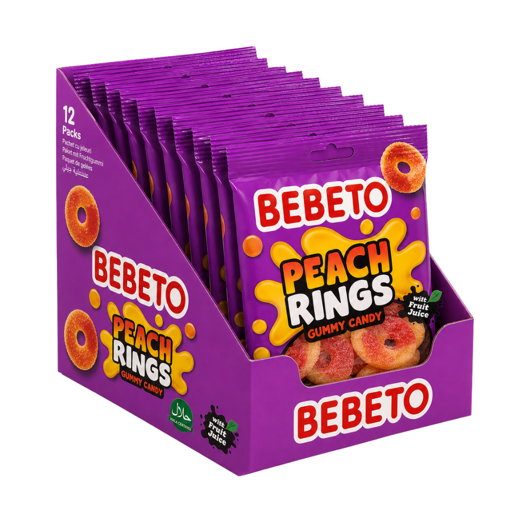 BEBETO PEACH RINGS 80G X12