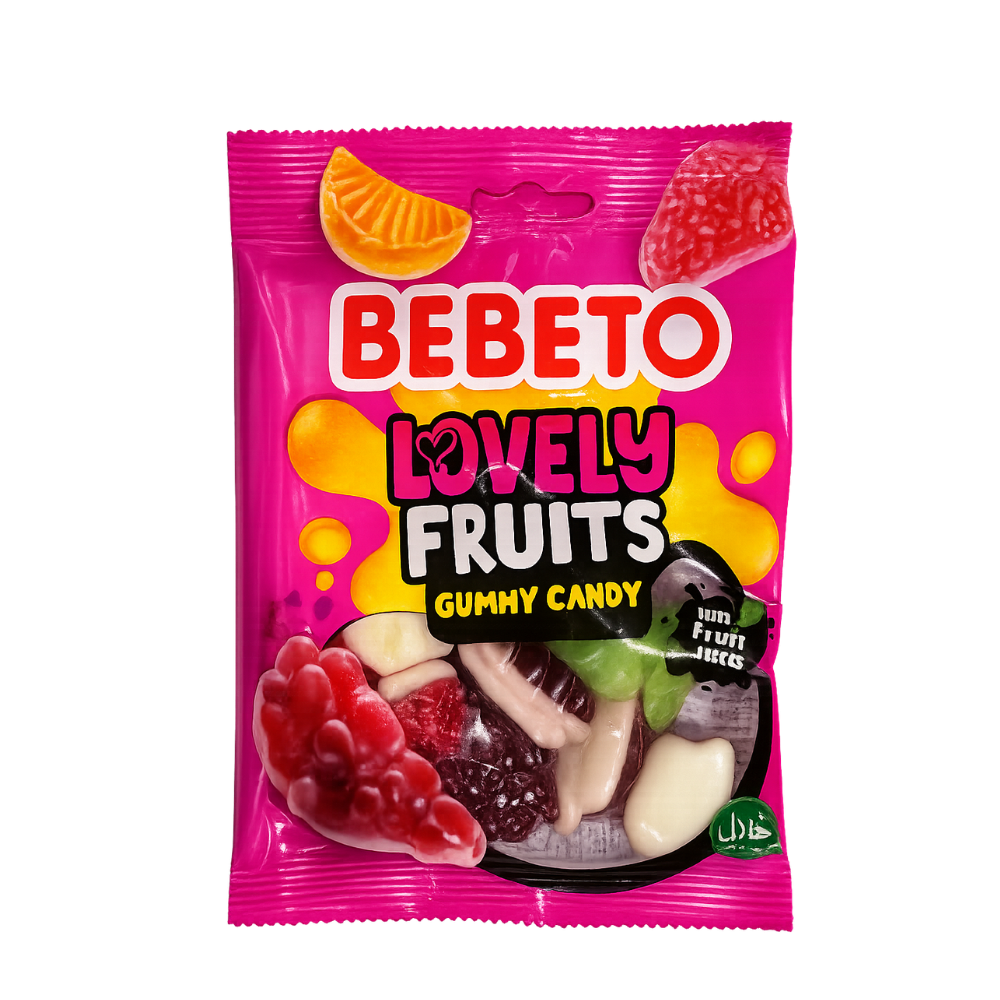 BEBETO LOVELY FRUITS GUMMY SWEETS 80G X12
