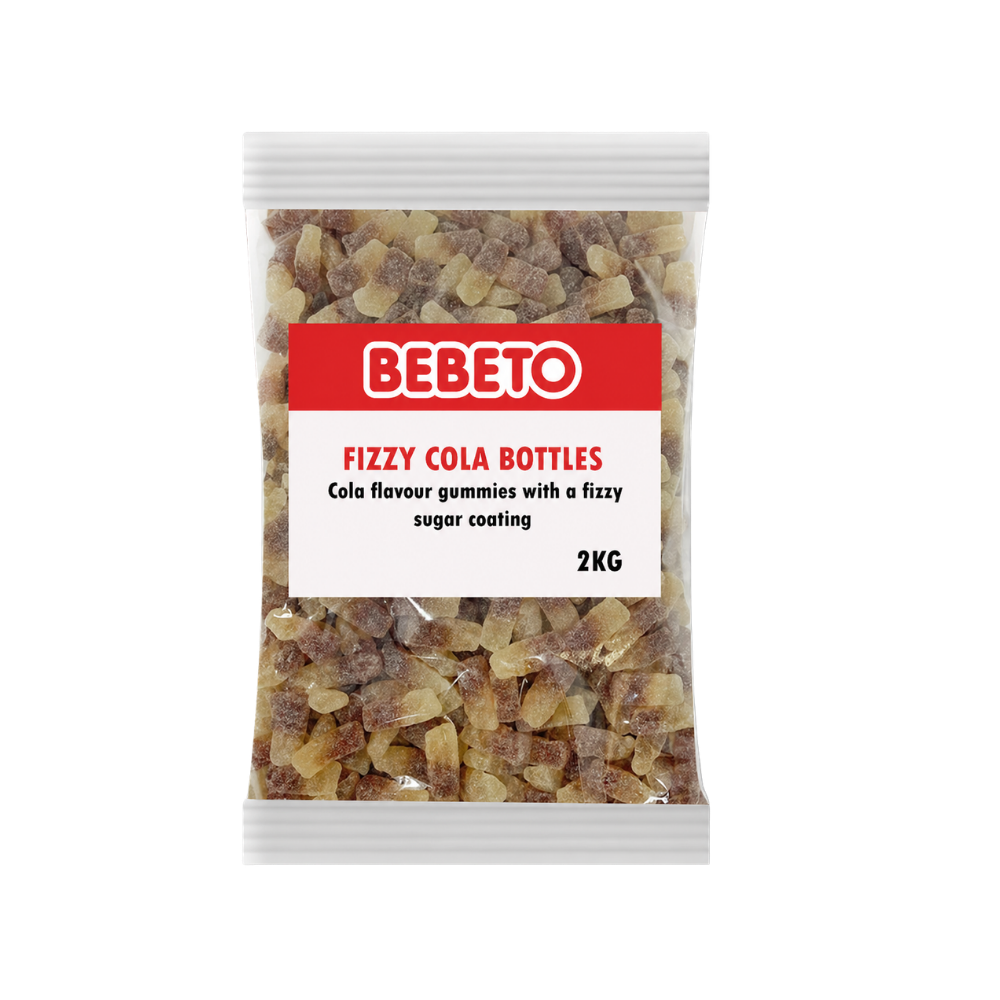BEBETO FIZZY COLA BOTTLES 2KG X 6