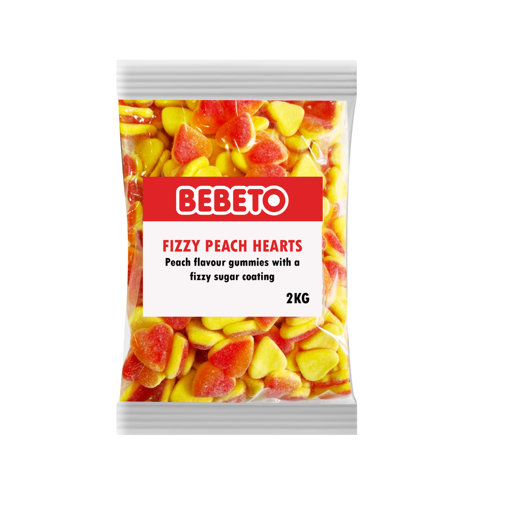BEBETO PEACH HEARTS 2KG X 6