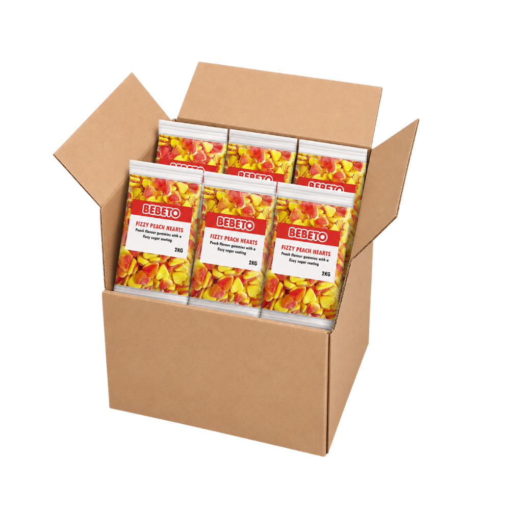 BEBETO PEACH HEARTS 2KG X 6