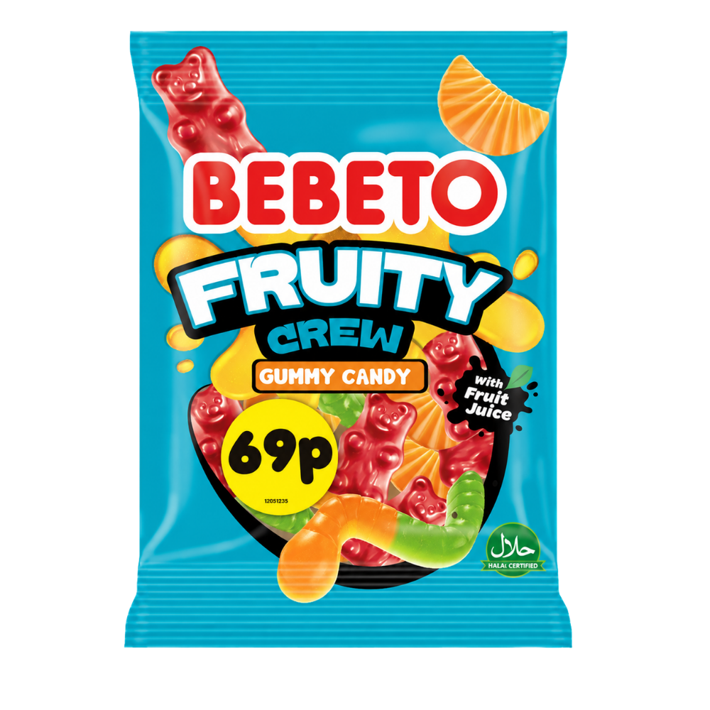 Bebeto Fruity Crew Gummy Sweets 80g × 12 PMP