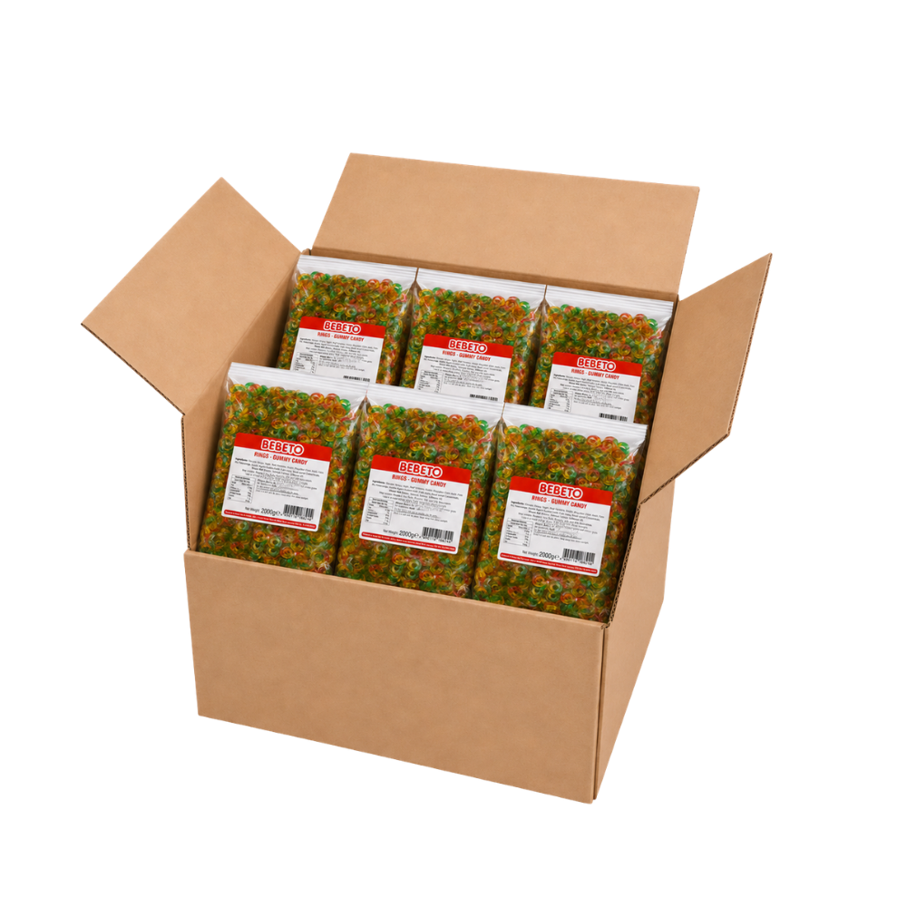 BEBETO GUMMY RINGS 2KG X 6