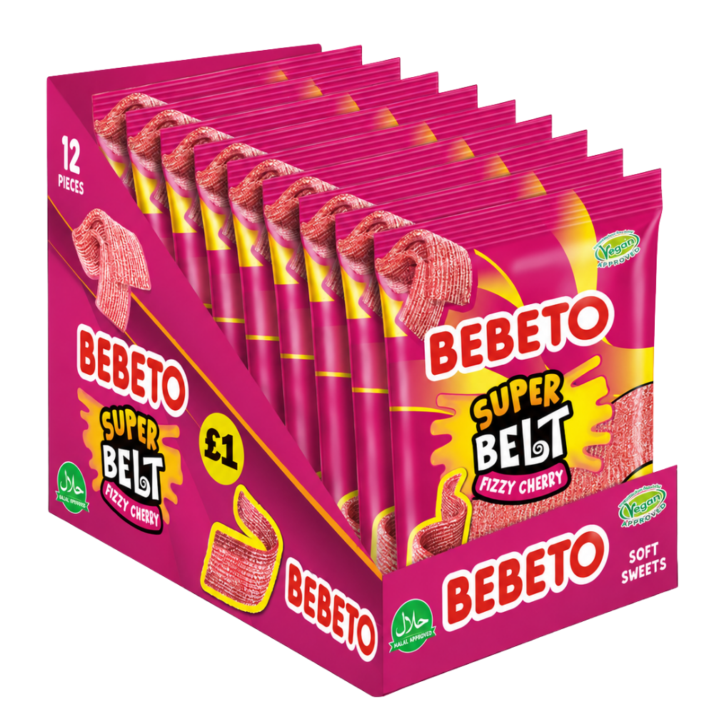 Bebeto Super Belt Fizzy Cherry 135g x 12 PMP